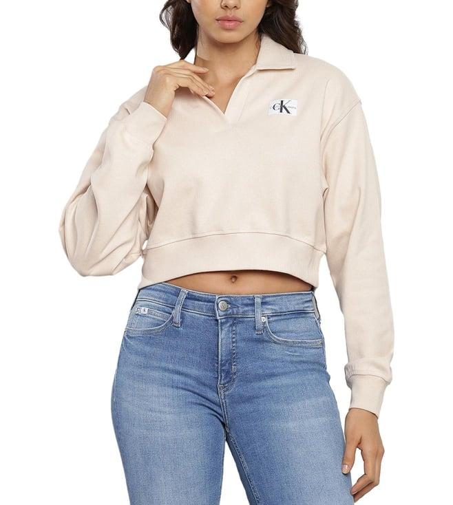 calvin klein putty beige relaxed fit sweatshirt