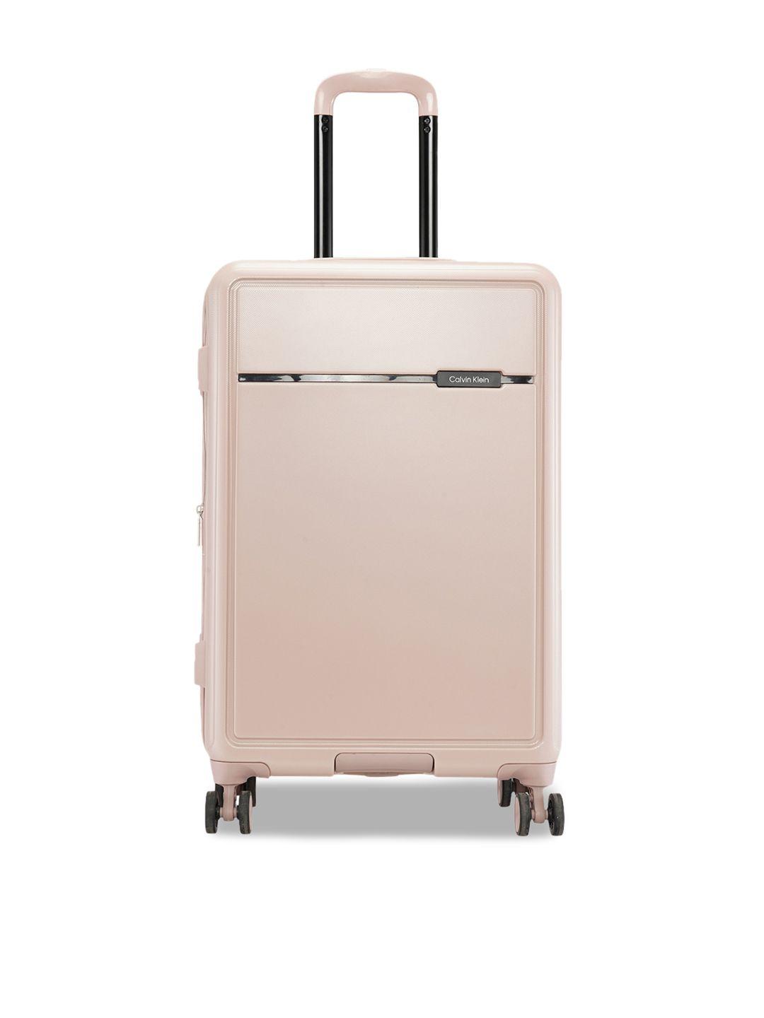 calvin klein rider putty textured hard-sided medium check-in trolley suitcase