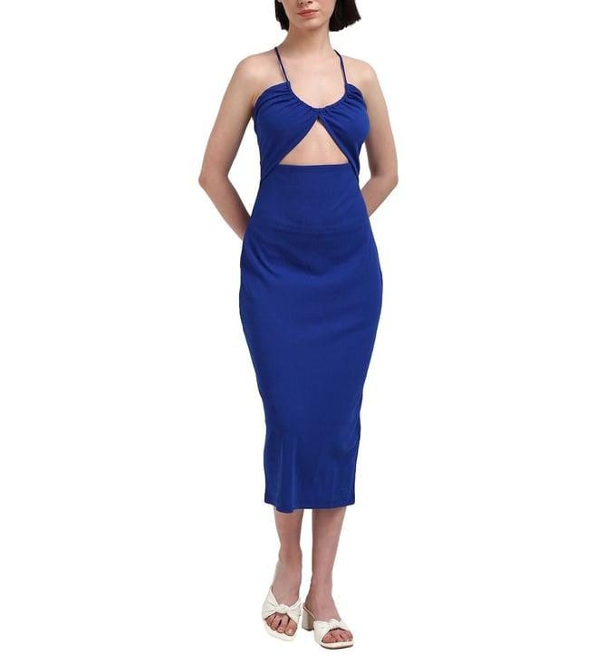 calvin klein sapphire blue polyester women's dress