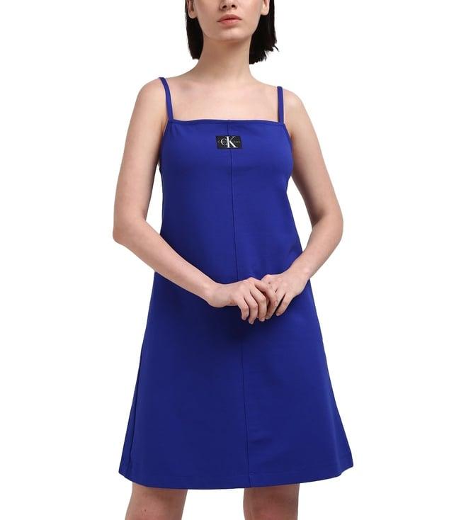 calvin klein sapphire blue viscose women's dress