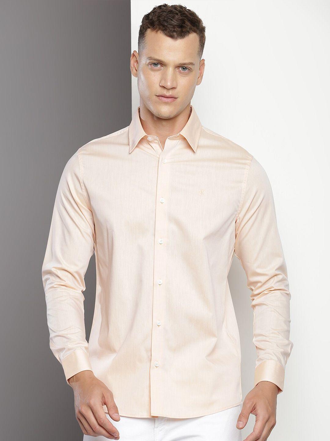 calvin klein slim fit opaque cotton casual shirt