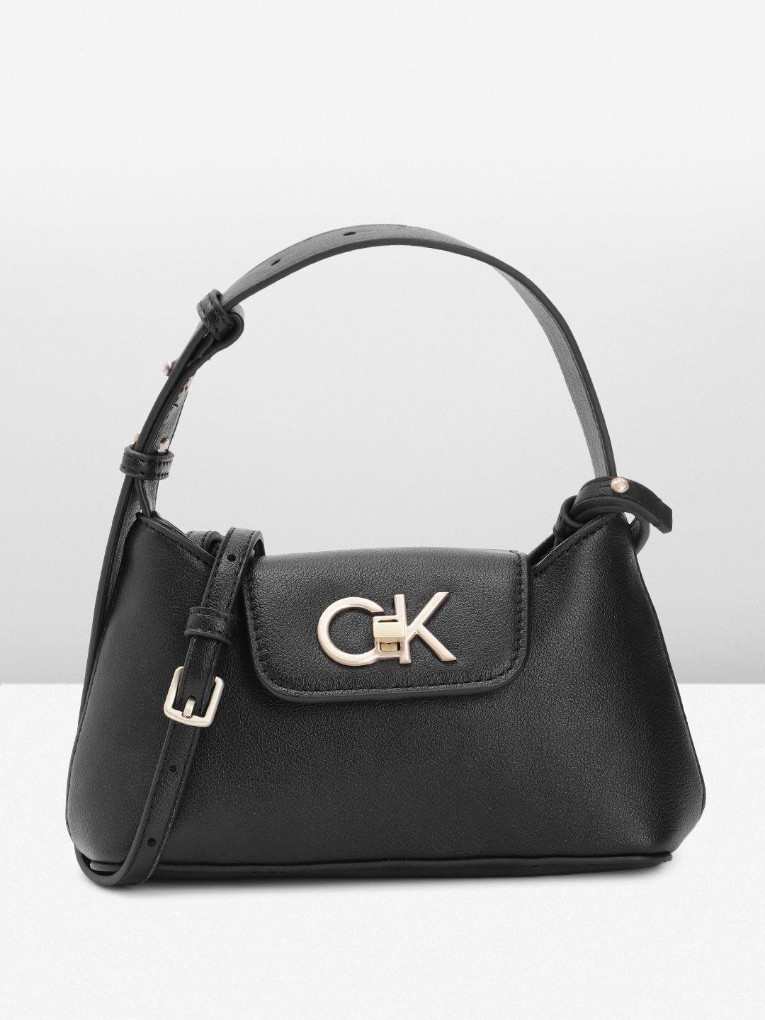 calvin klein solid pu structured mini hobo bag