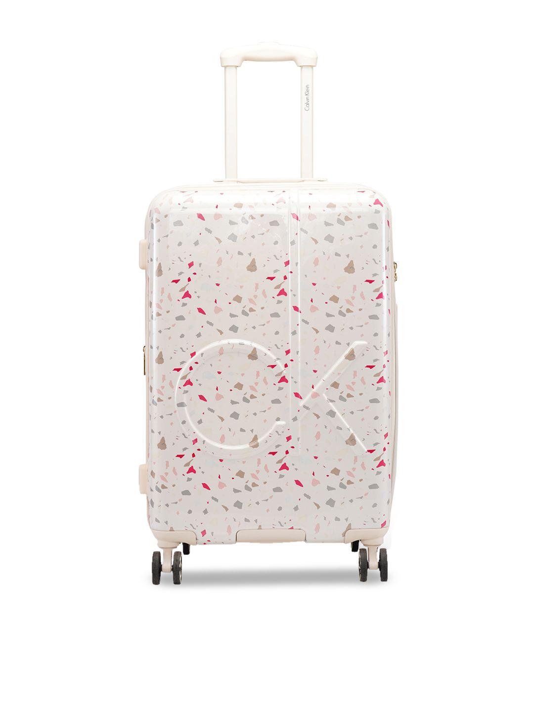 calvin klein terrazzo island abs material hard 24" medium size trolley