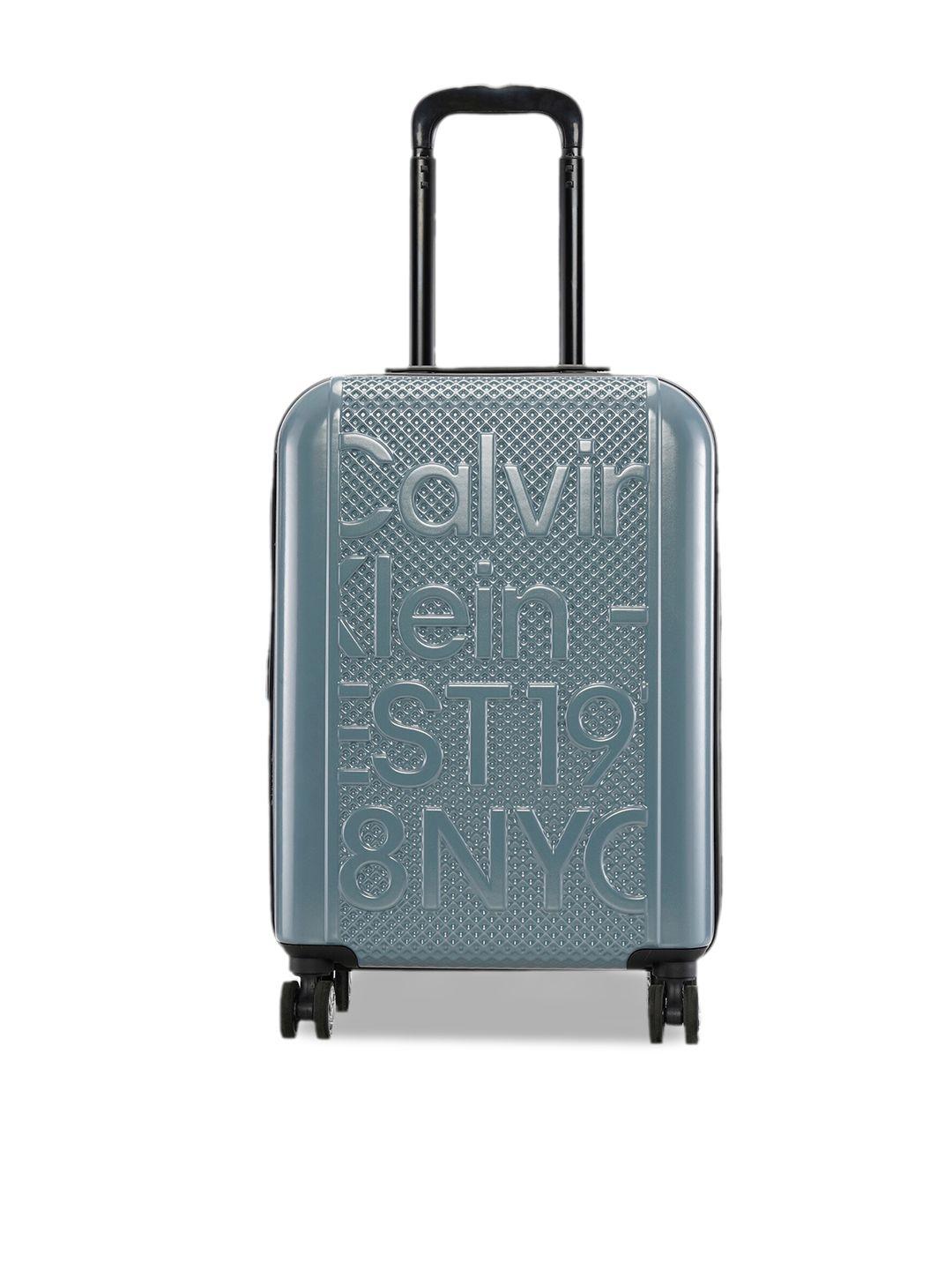calvin klein textured hard-sided cabin trolley suitcase-50.0 l