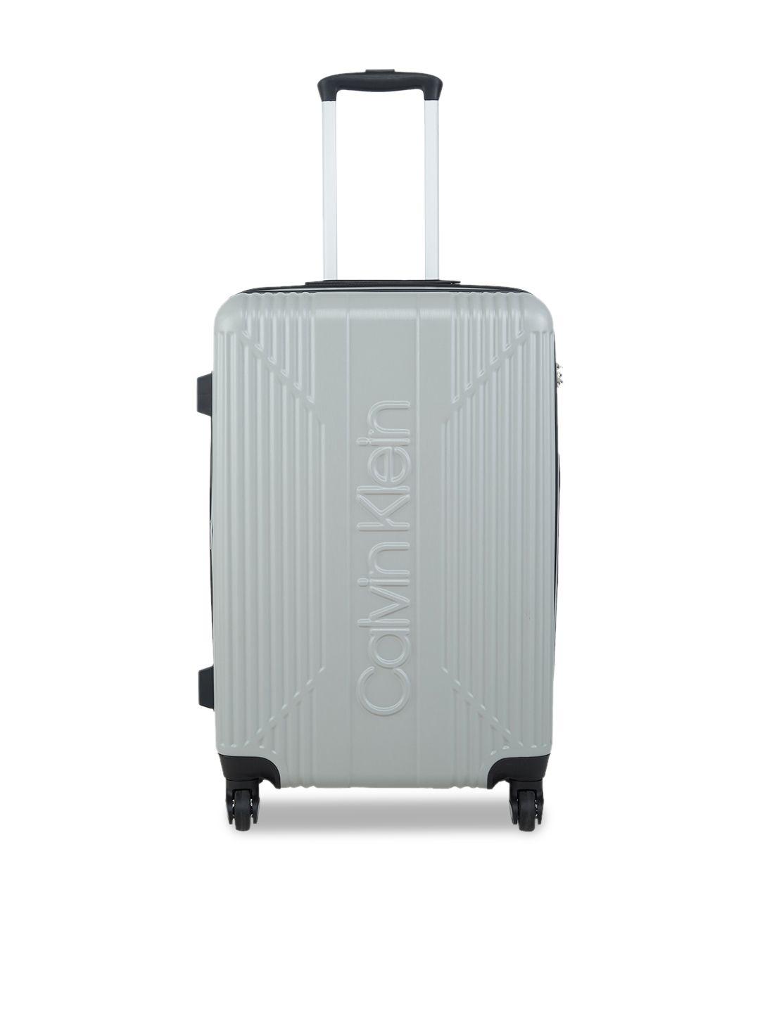calvin klein the standard range silver hard medium suitcase