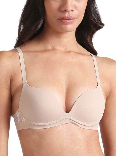 calvin klein underwear beige regular fit bra