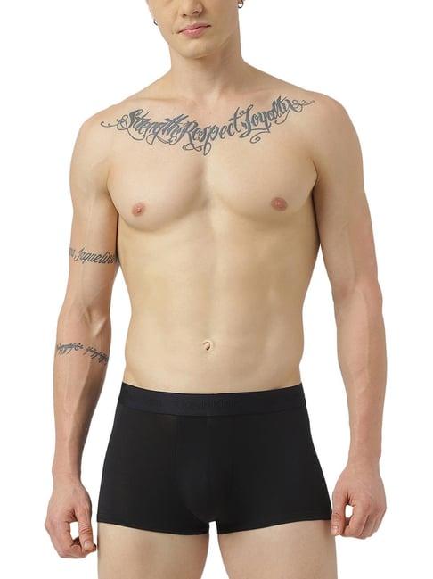 calvin klein underwear black logo regular fit trunks