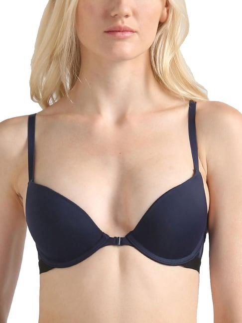 calvin klein underwear blue shadow solid regular fit bra