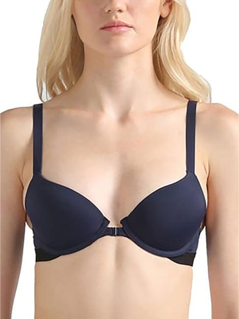 calvin klein underwear blue shadow solid regular fit bra