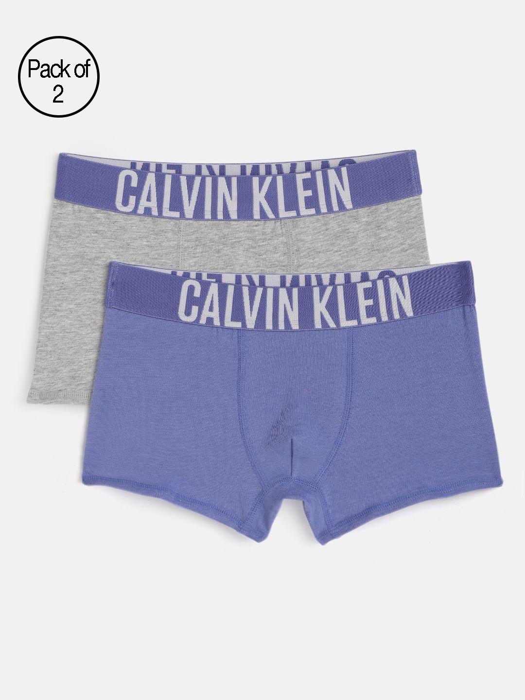calvin klein underwear boys pack of 2 solid trunks b7003810sq