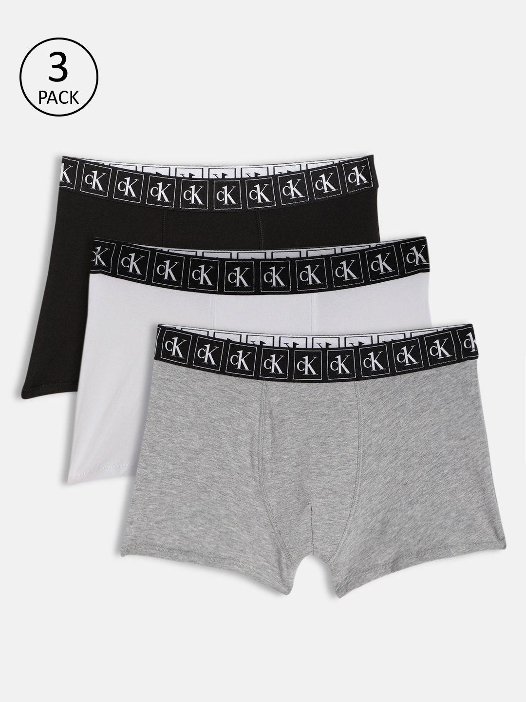 calvin klein underwear boys pack of 3 solid trunks b7003760wv