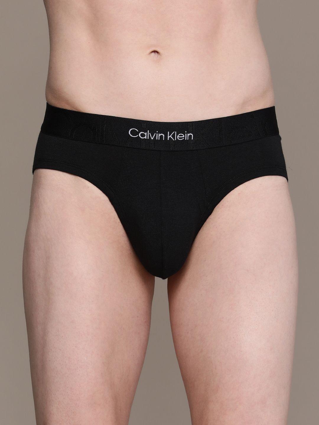 calvin klein underwear men black solid hip briefs nb3298ub1