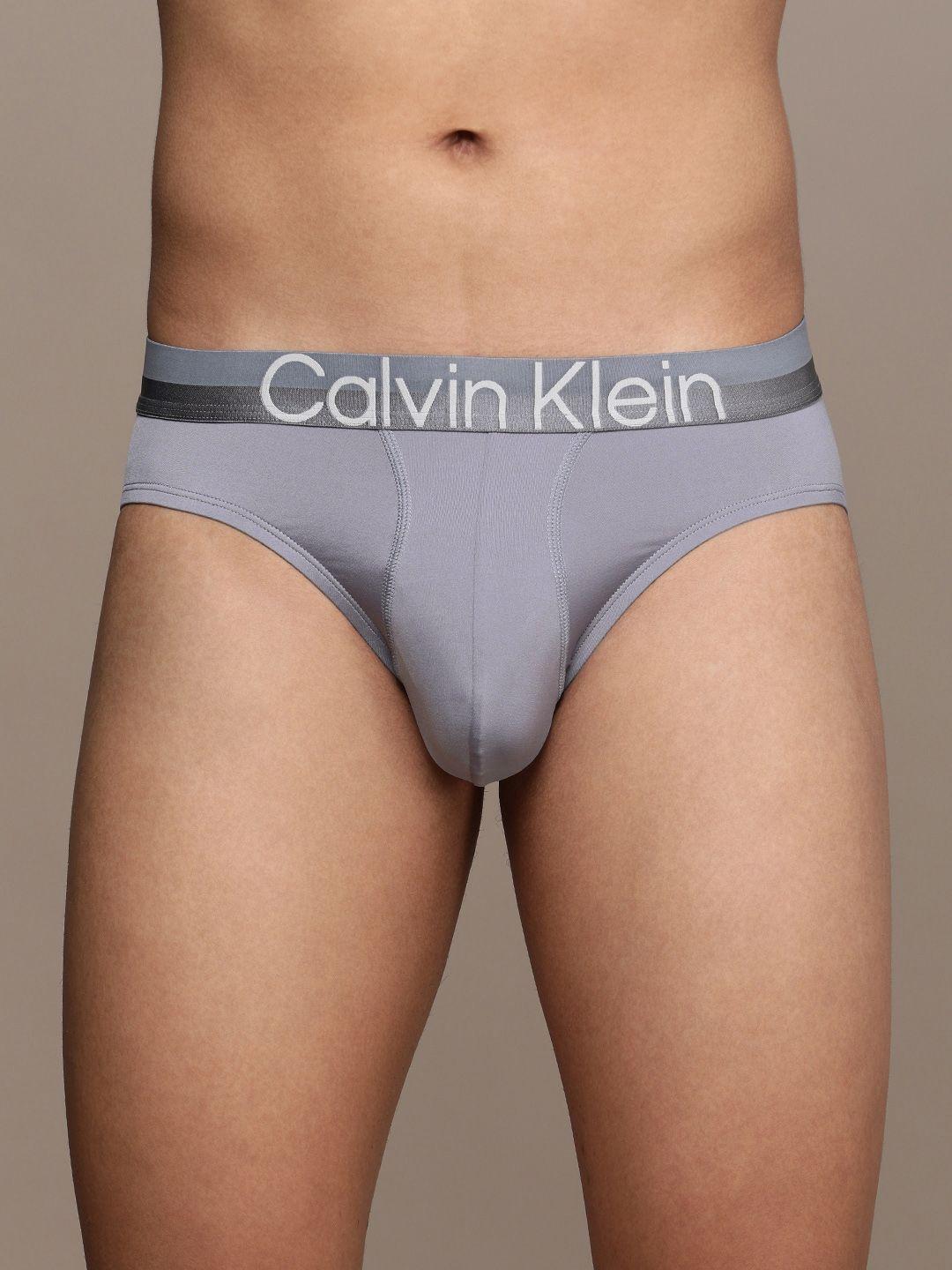 calvin klein underwear men grey solid briefs- nb2973c4a