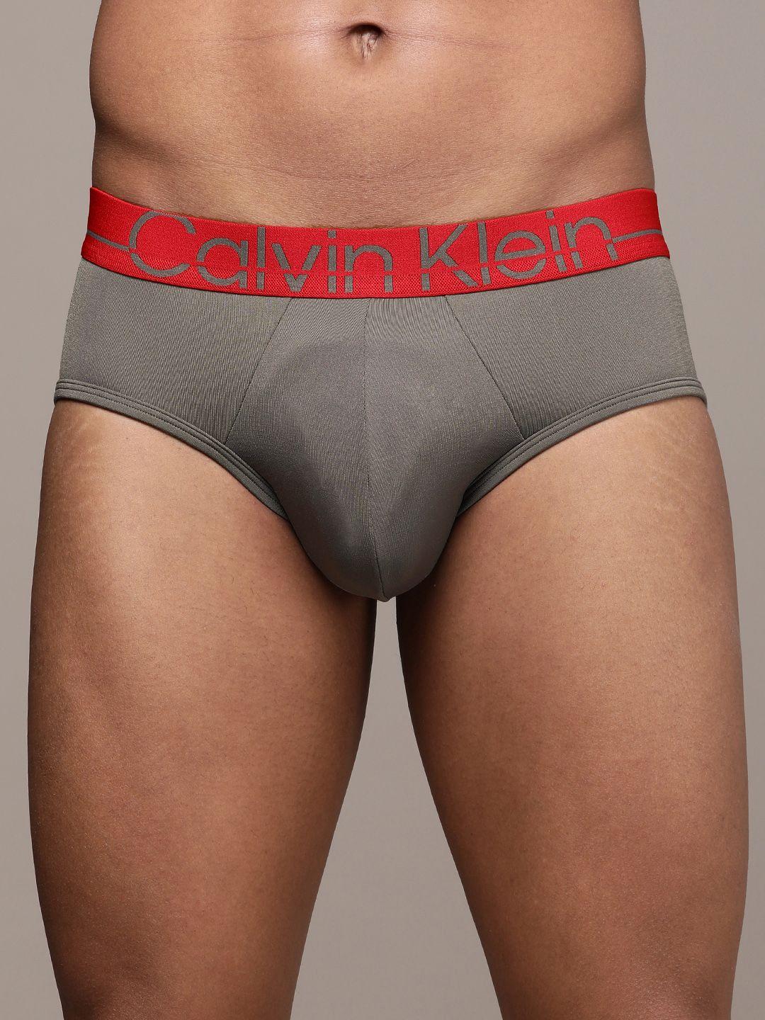 calvin klein underwear men grey solid hipster briefs nb30335gs