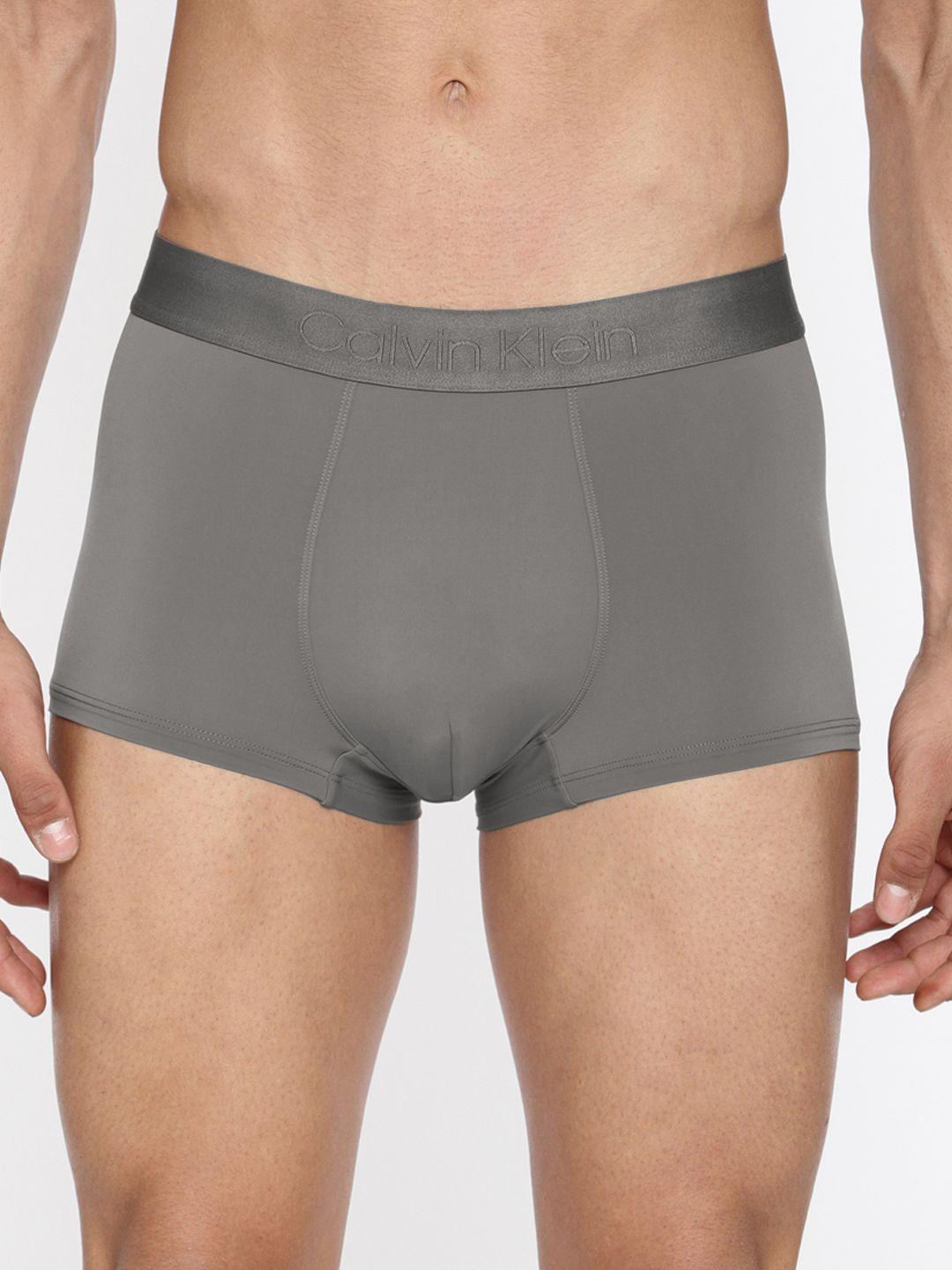 calvin klein underwear men grey solid low rise trunk nb19295gs