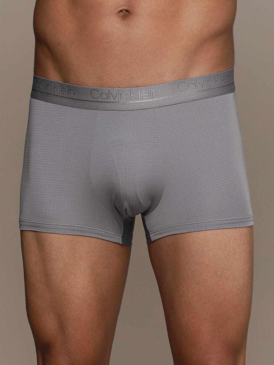 calvin klein underwear men grey solid trunks
