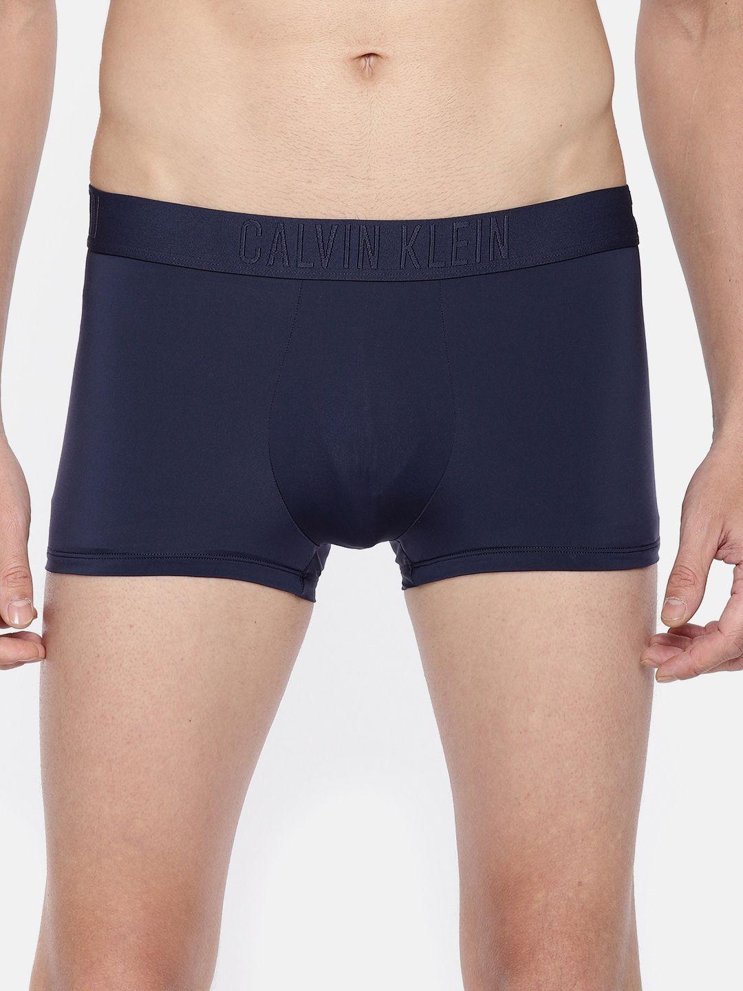 calvin klein underwear men navy low rise solid trunks nb13048sb