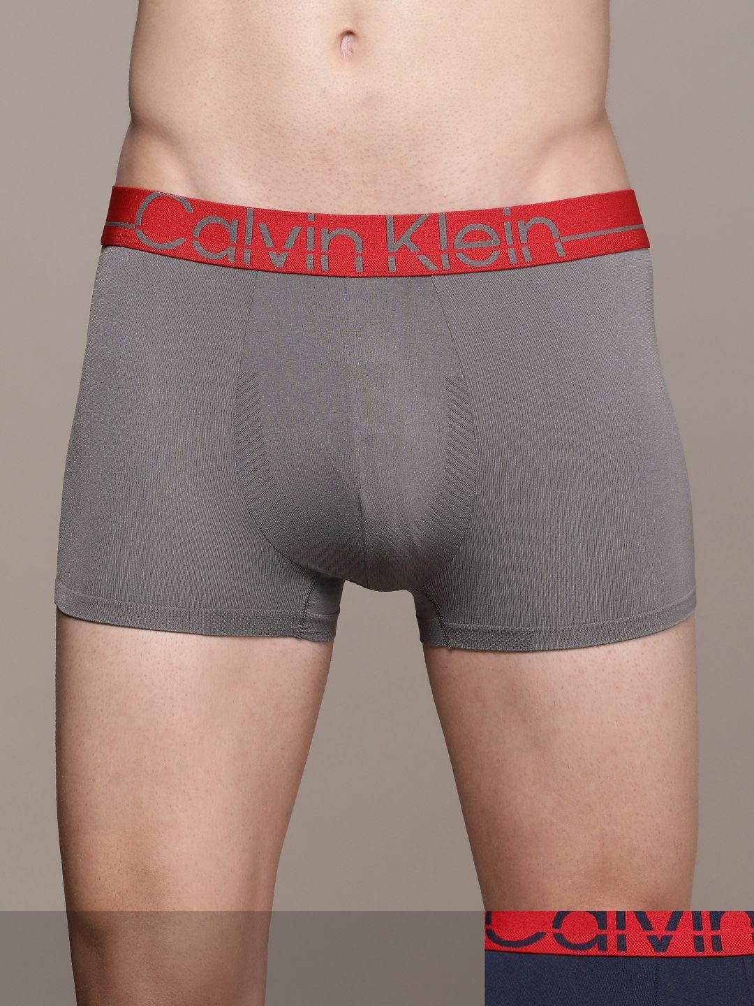 calvin klein underwear men pack of 2 multi solid low rise trunk