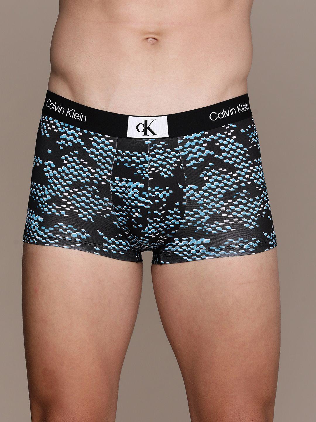 calvin klein underwear men printed low rise trunks nb3406lo9-lo9-black