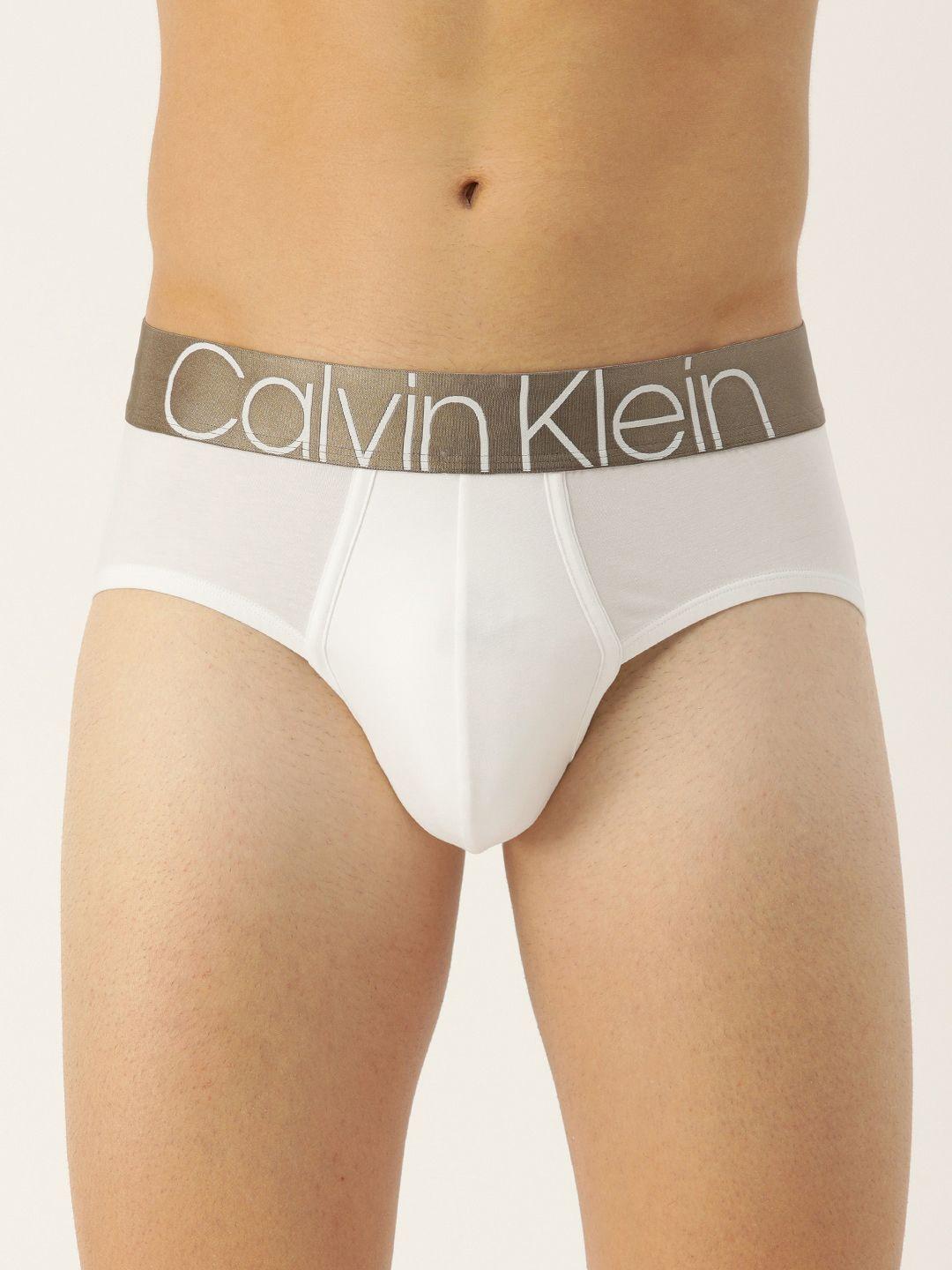 calvin klein underwear men white solid briefs nb2536100