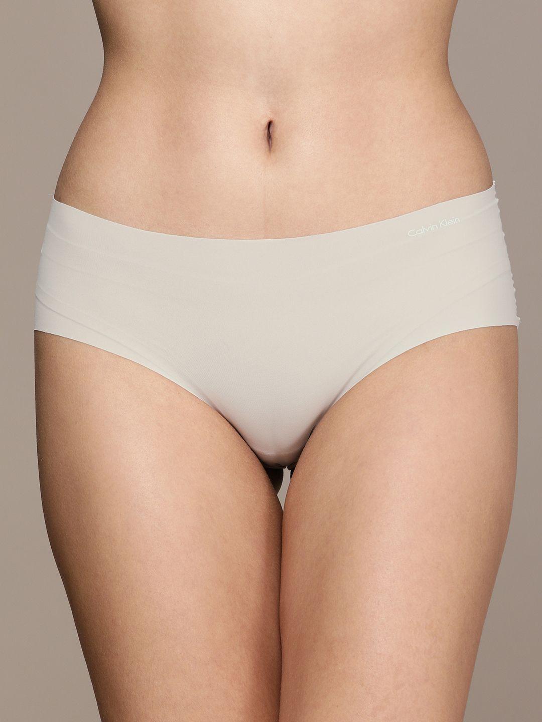 calvin klein underwear women beige solid hipster- d3429pe7