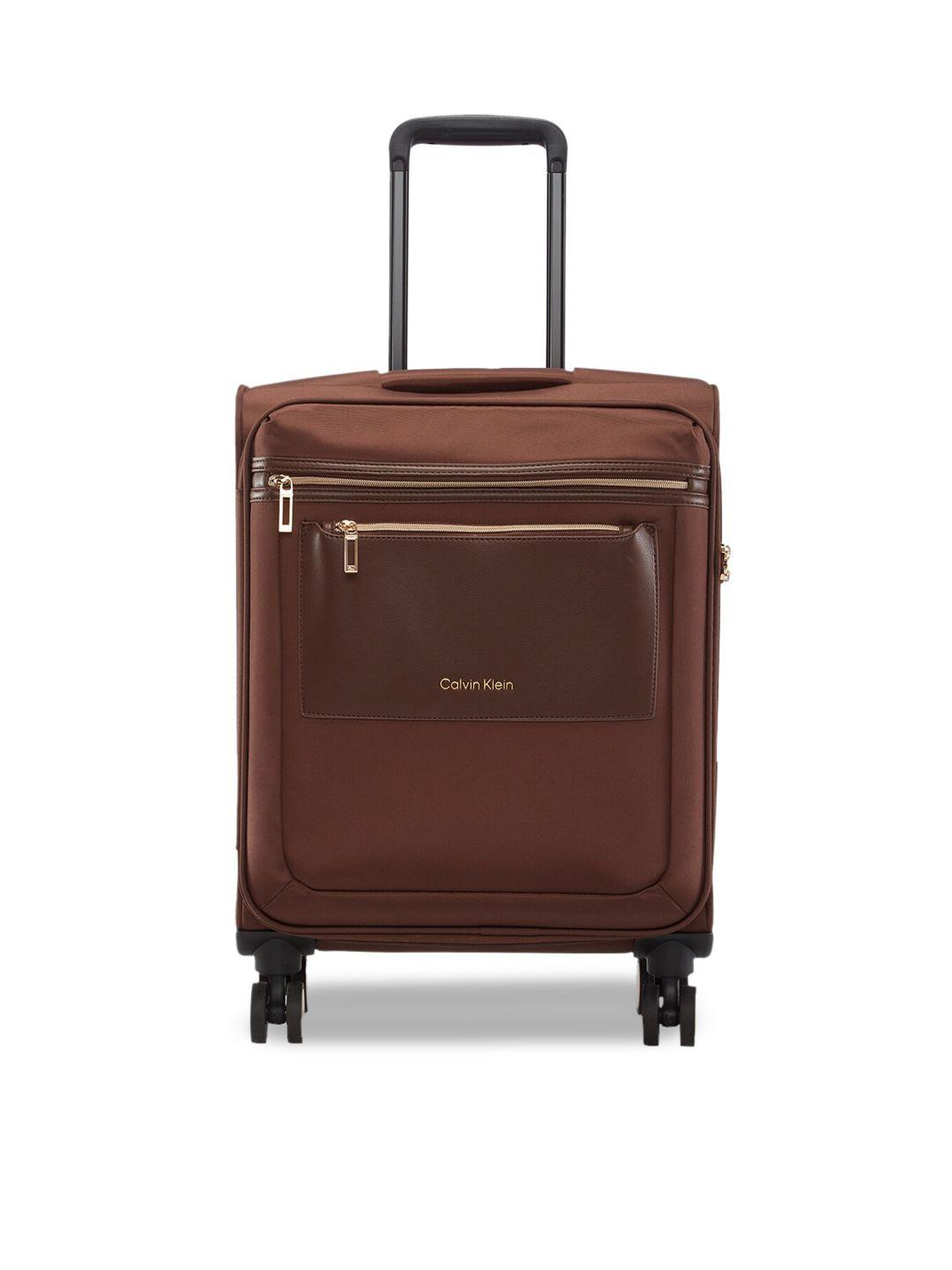 calvin klein union square 900d oxford polyester material soft 21" cabin size trolley