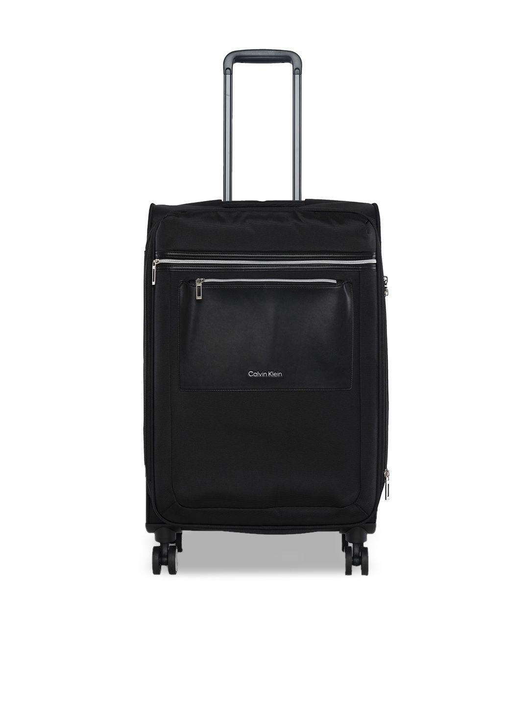calvin klein union square range black color soft case polyester medium size luggage
