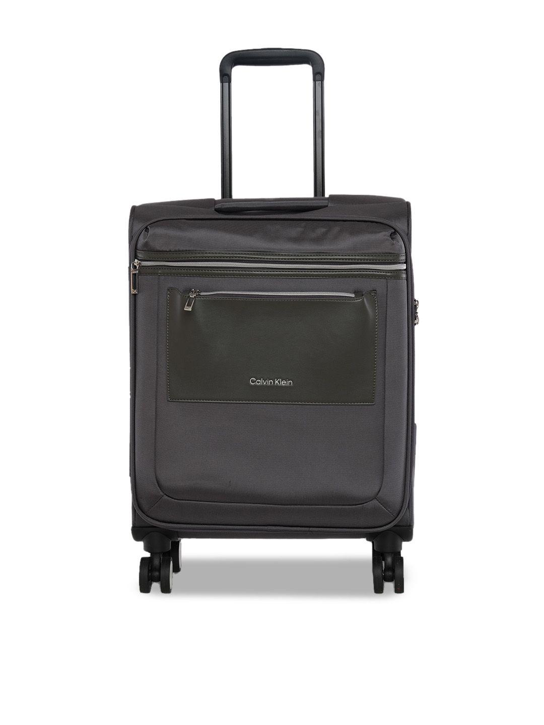 calvin klein union square range solid soft-sided cabin trolley bag