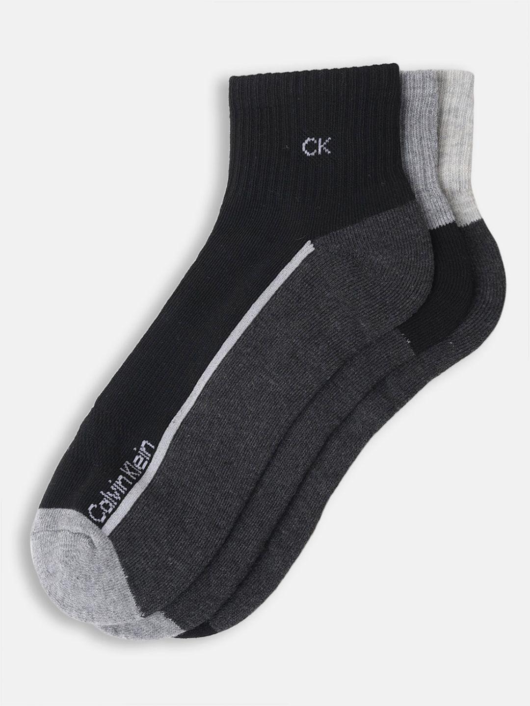 calvin klein unisex pack of 3 colorblocked ankle length socks