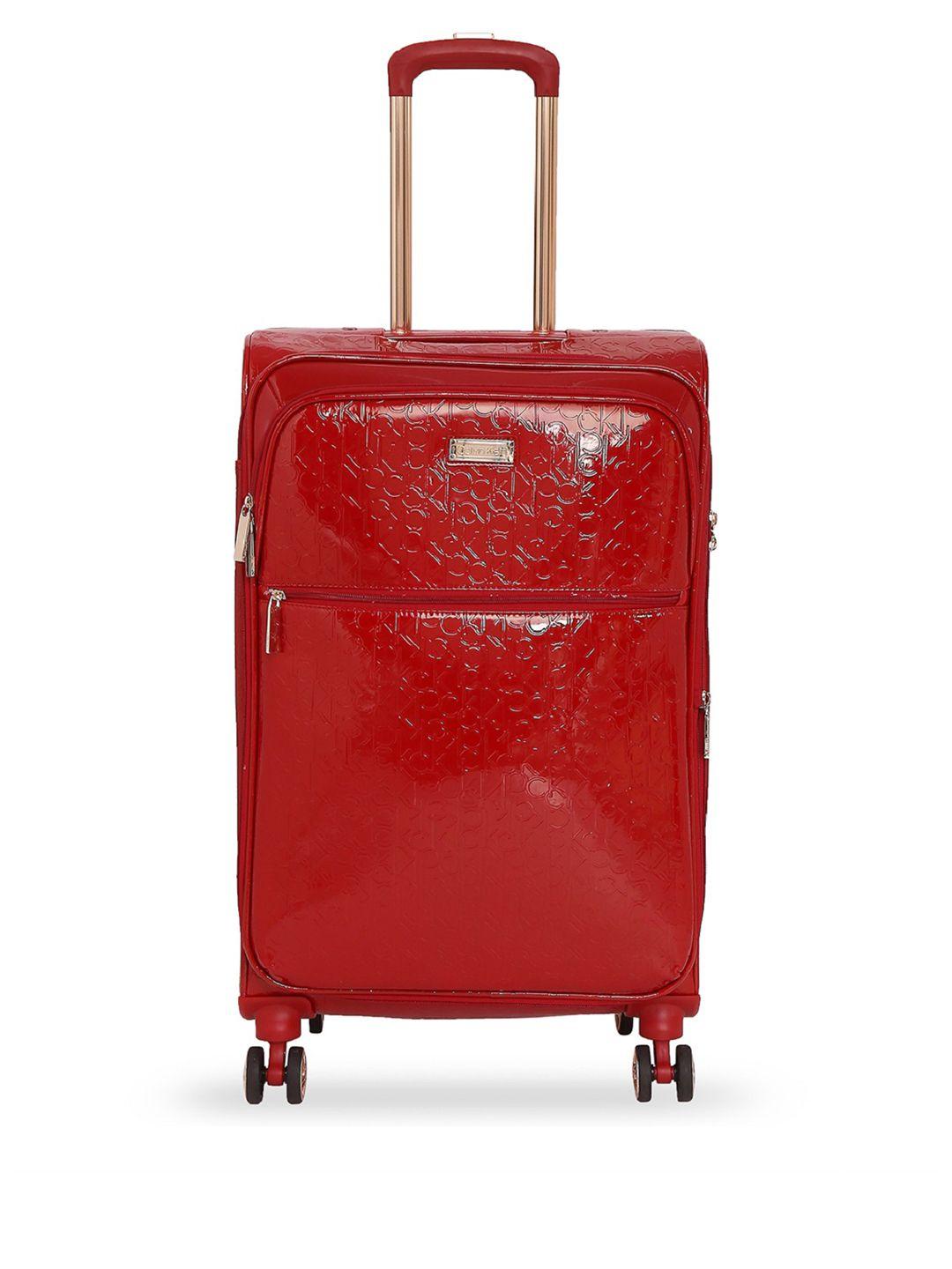 calvin klein unisex red cabin trolley bag