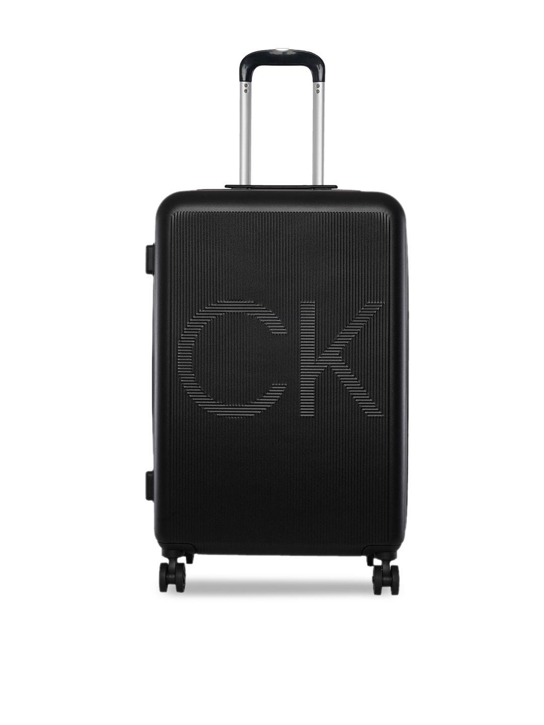 calvin klein vision range black color hard case abs medium size luggage