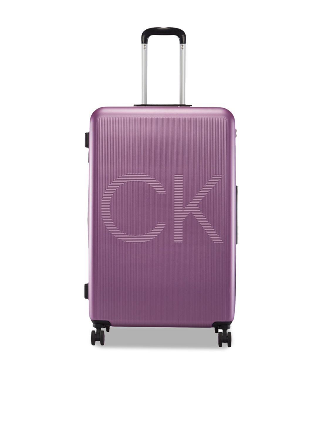 calvin klein vision textured hard-sided large trolley suitcase