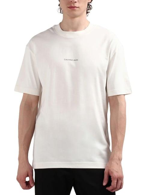 calvin klein white cotton relaxed fit t-shirt