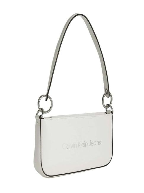 calvin klein white medium shoulder bag