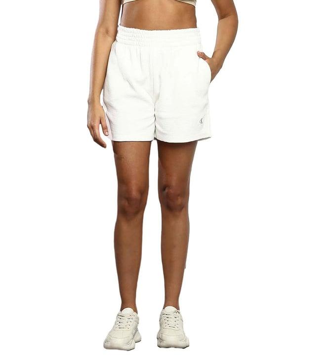 calvin klein white self relaxed fit shorts