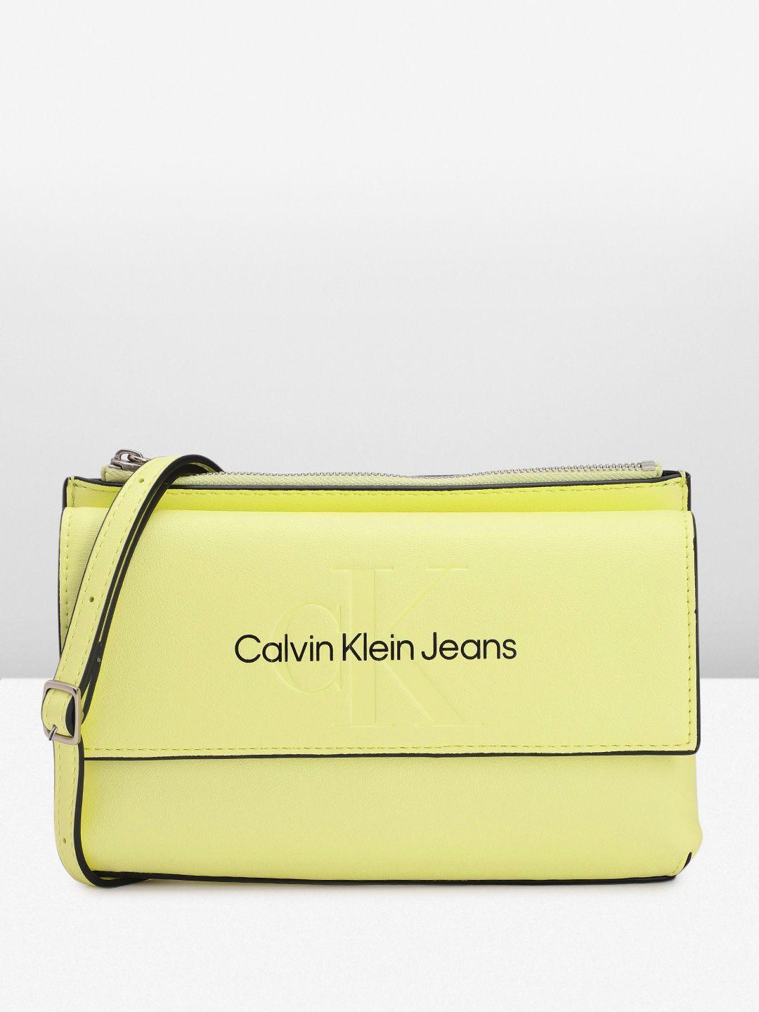 calvin klein women brand logo printed sling bag