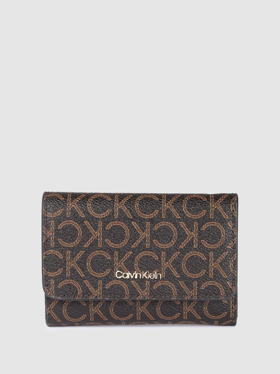 calvin klein women brand logo printed two fold wallet with rfid