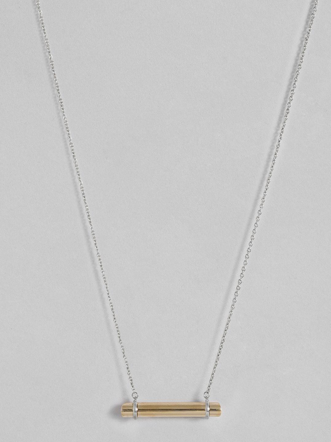 calvin klein women elongated stainless steel necklace