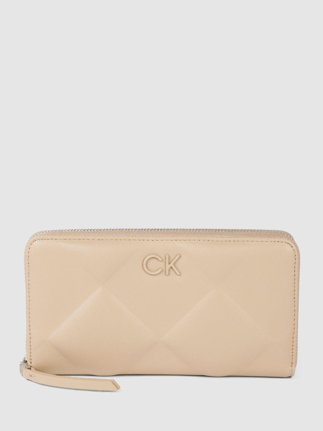 calvin klein women quilted zip around wallet