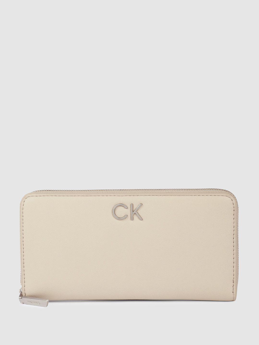 calvin klein women solid zip around wallet