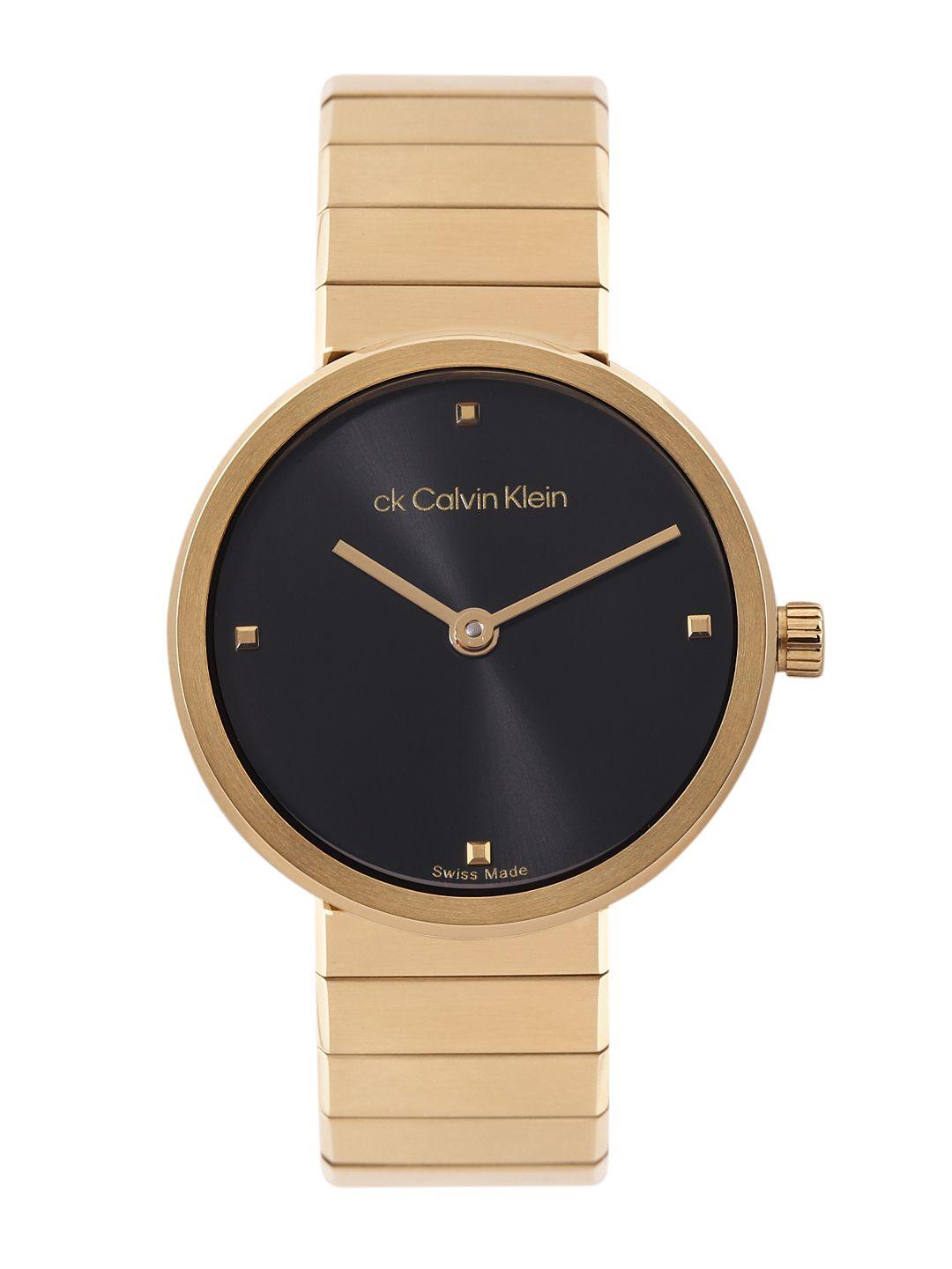 calvin klein women stainless steel bracelet style strap swiss analogue watch 25000043