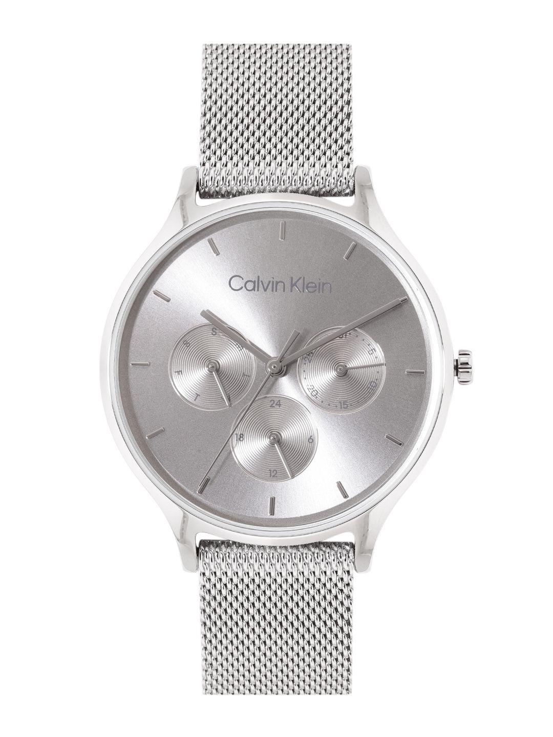 calvin klein women timeless stainless steel bracelet style multi function watch 25200104