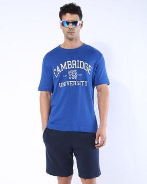 cambridge graphic print relaxed fit crew neck t-shirt