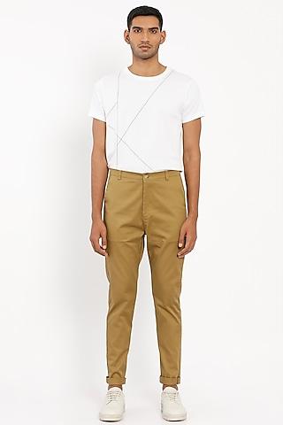 camel yellow cotton trousers