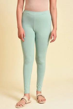 cameo green cotton jersey tights