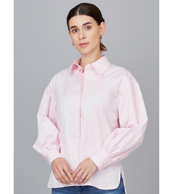 camessi collections pink the essential balloon sleeve short shirt