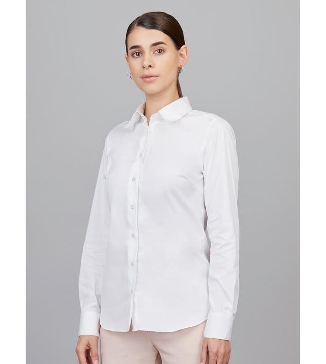 camessi collections white the essential cotton poplin formal stretch shirt