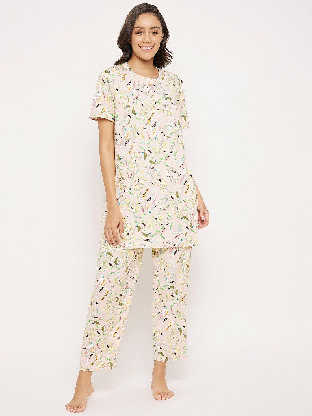 camey floral printed night suit