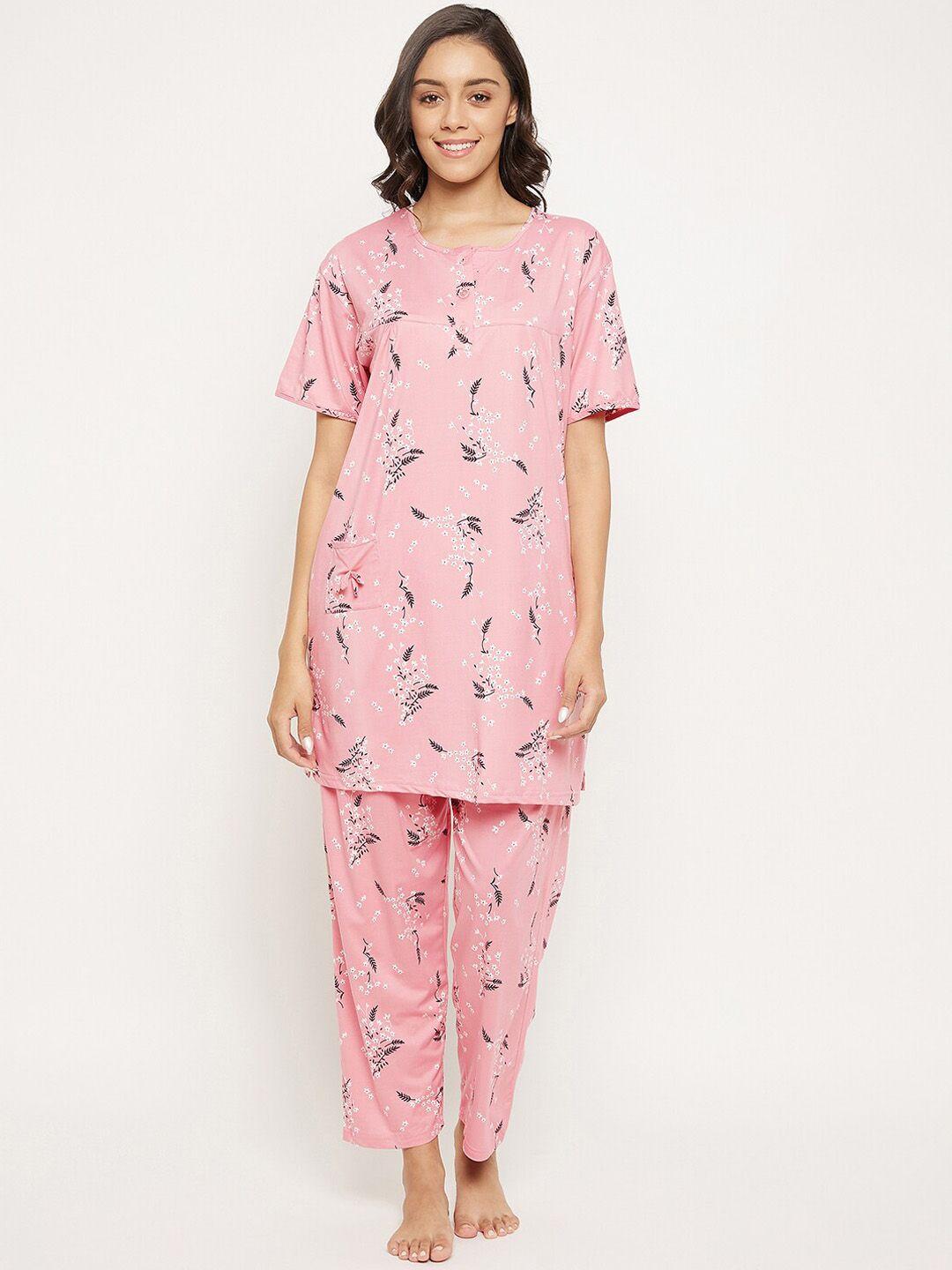 camey floral printed night suit