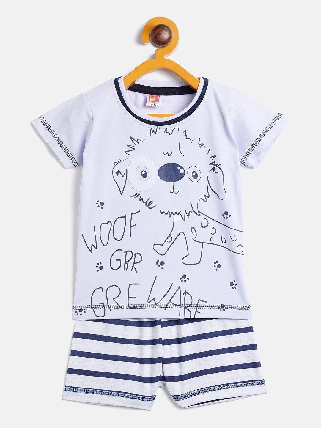 camey-unisex-kids-blue-&-white-printed-t-shirt-with-shorts